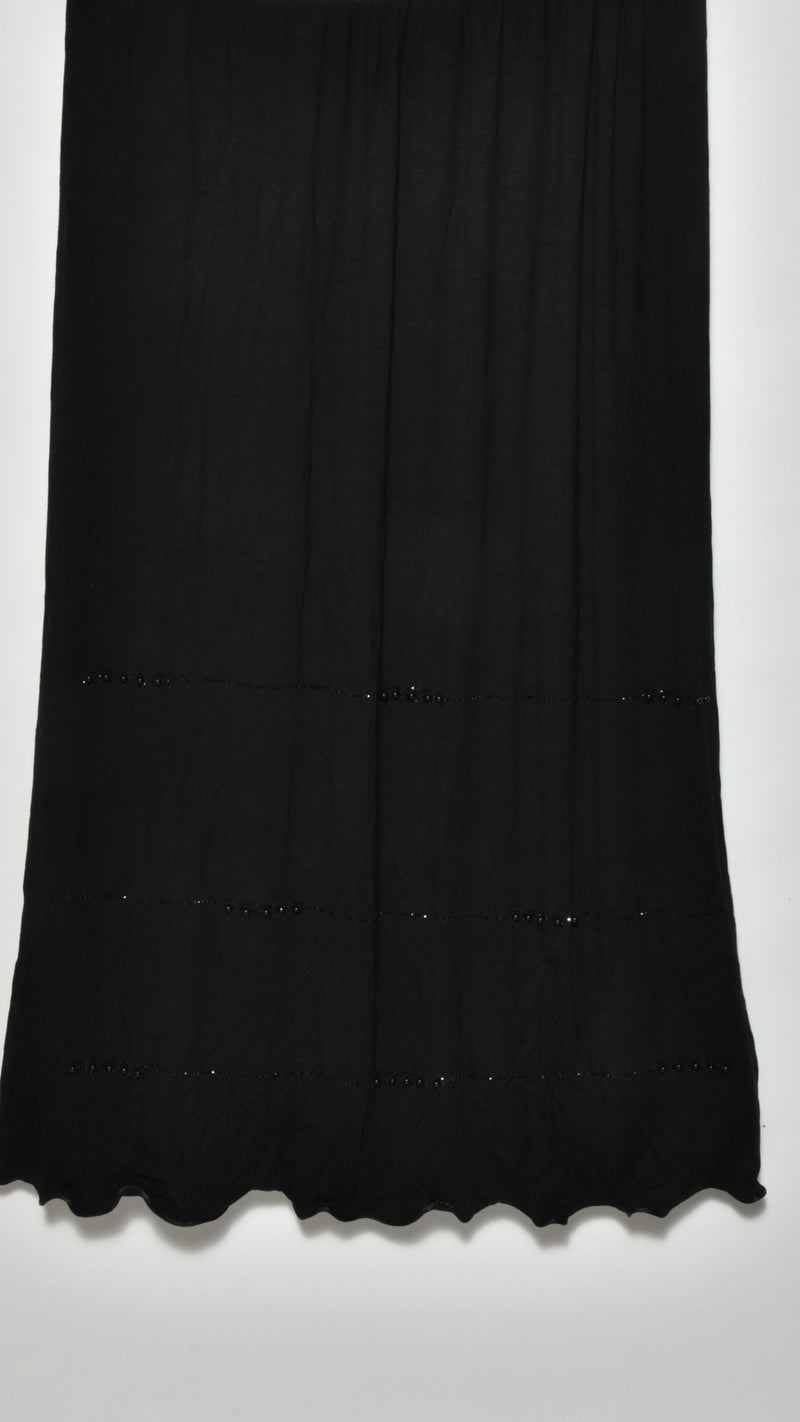 Maxi jersey pearl &amp; black rhinestones