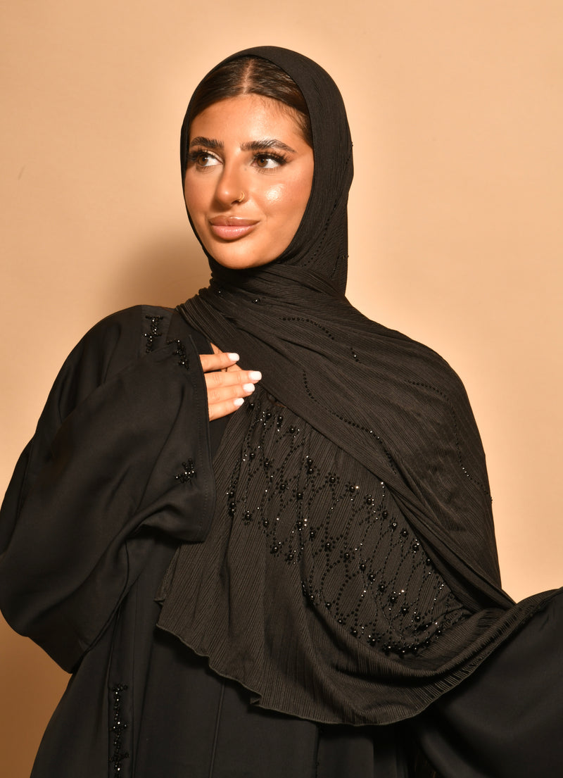 Maxi jersey perle & strass black