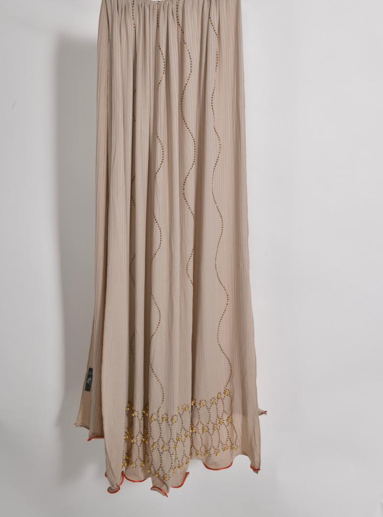 Maxi jersey perle & strass beige