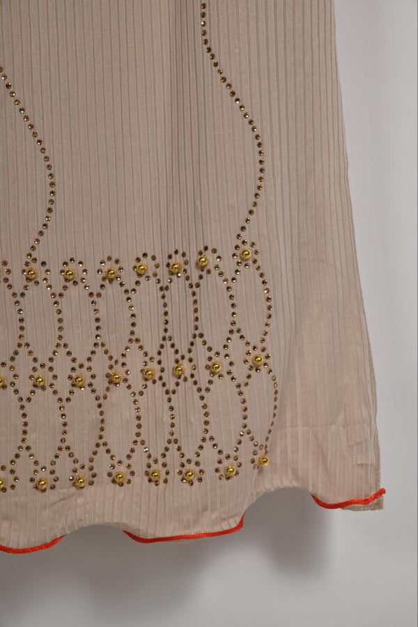 Maxi jersey perle & strass beige