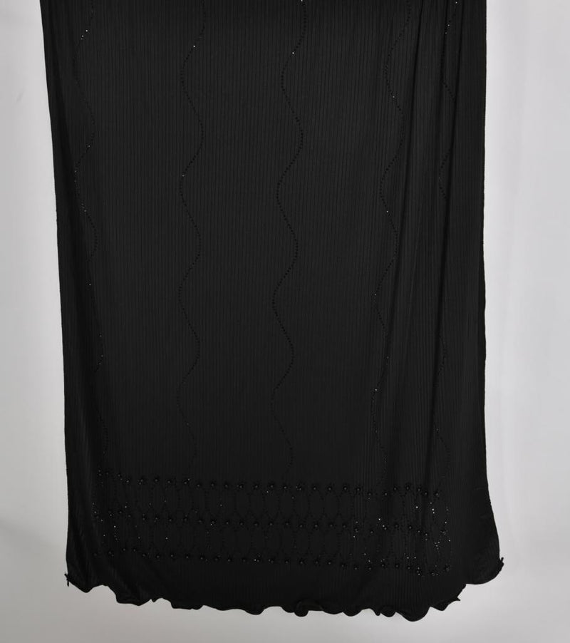 Maxi jersey pearl &amp; black rhinestones